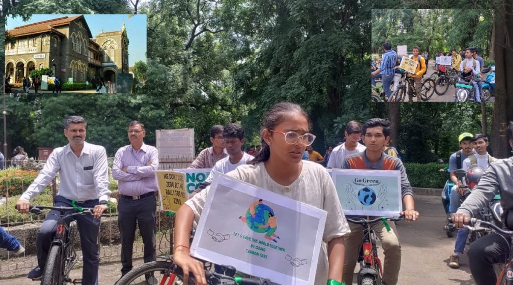 Ferguson's students bike, EV rally for carbon neutral neighborhood in pune