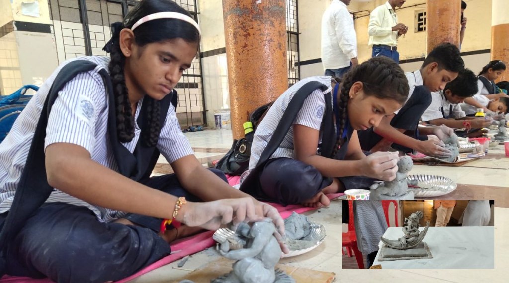 Students made Shadu soil Ganesha idols of as environmental ambassadors A unique initiative of the Municipal Corporation of mumbai