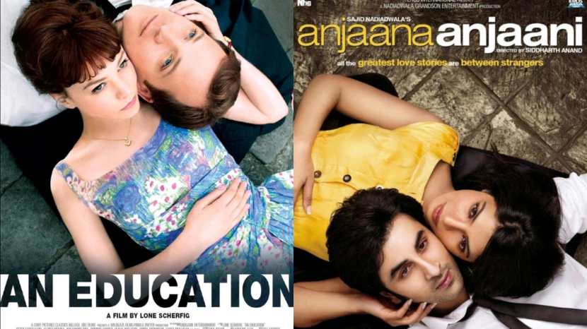 रणबीर प्रियांकाच्या ' अंजाना अंजानी' या चित्रपटाचं पोस्टर 'अन् एड्युकेशन' या हॉलिवूड चित्रपटाच्या पोस्टरची हुबेहूब नक्कल आहे.