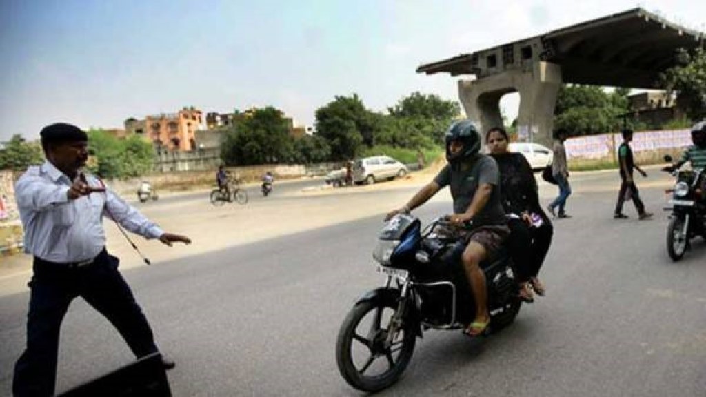 Challan For Riding Bike In Slippers