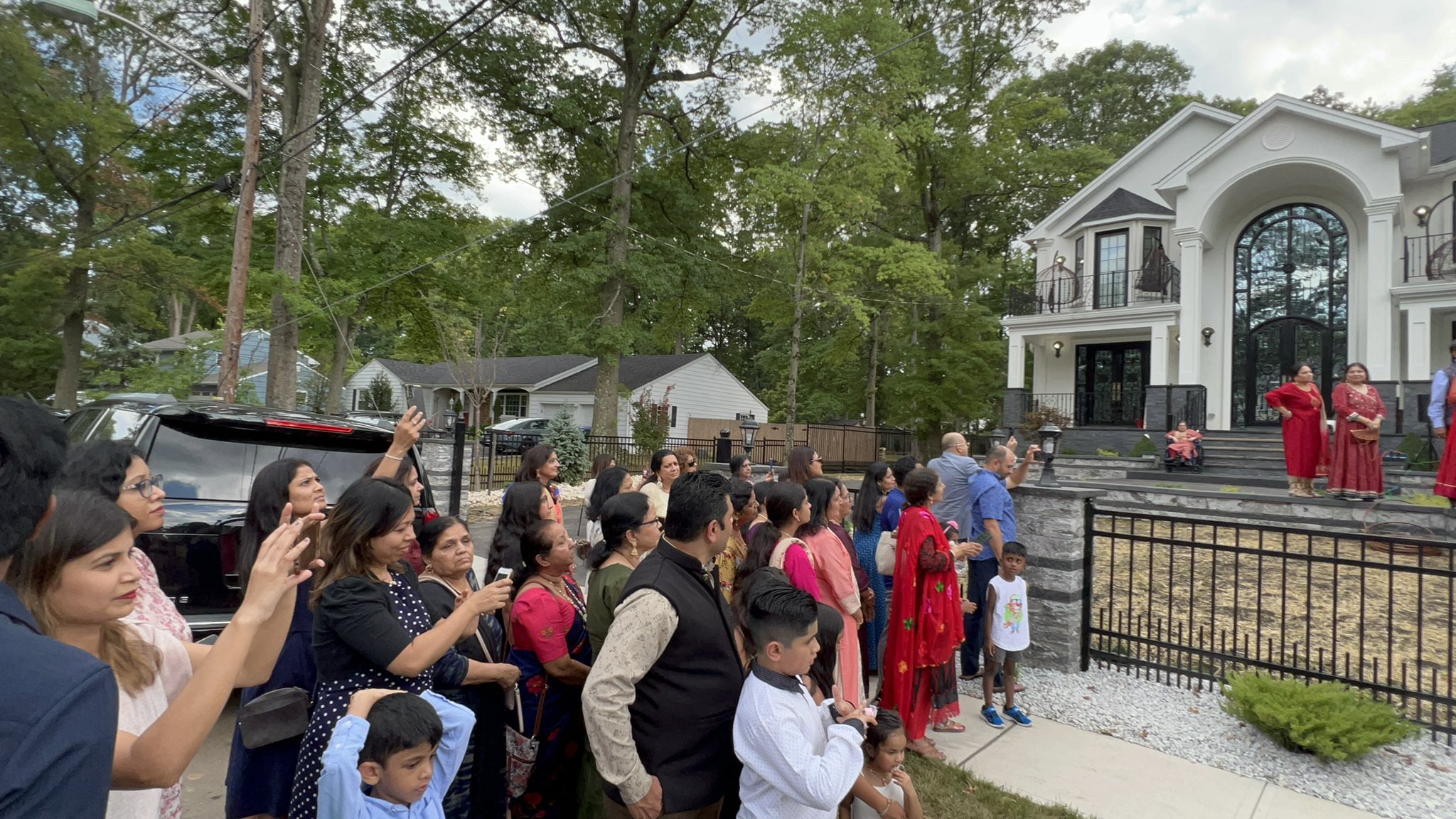 A statue of Amitabh Bachchan installed by an Indian-American family