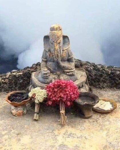 volcano ganesha in indonesia mount bromo 700 years old lord ganpati idol at the top of active volcano