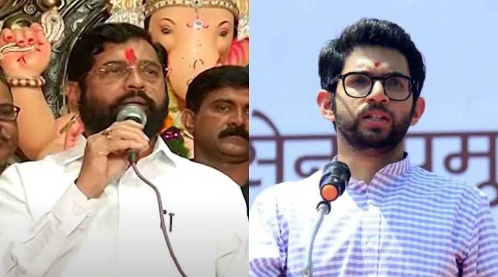 Eknath Shinde Aaditya Thackeray in Worli