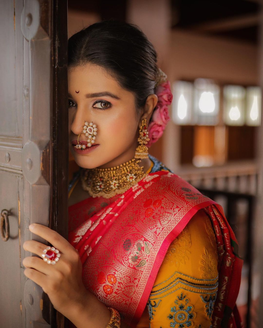 Stunning Instagram Captions For Red Bridal Lehenga