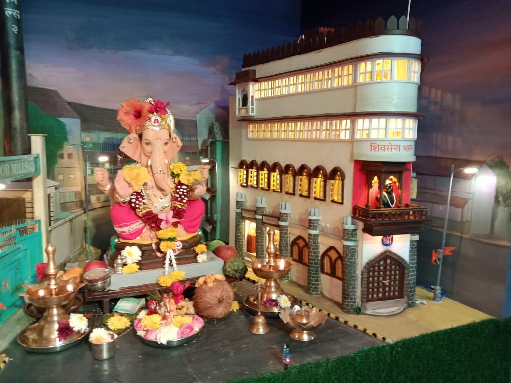 Shiv Sena Bhavan erected for Bappa decoration