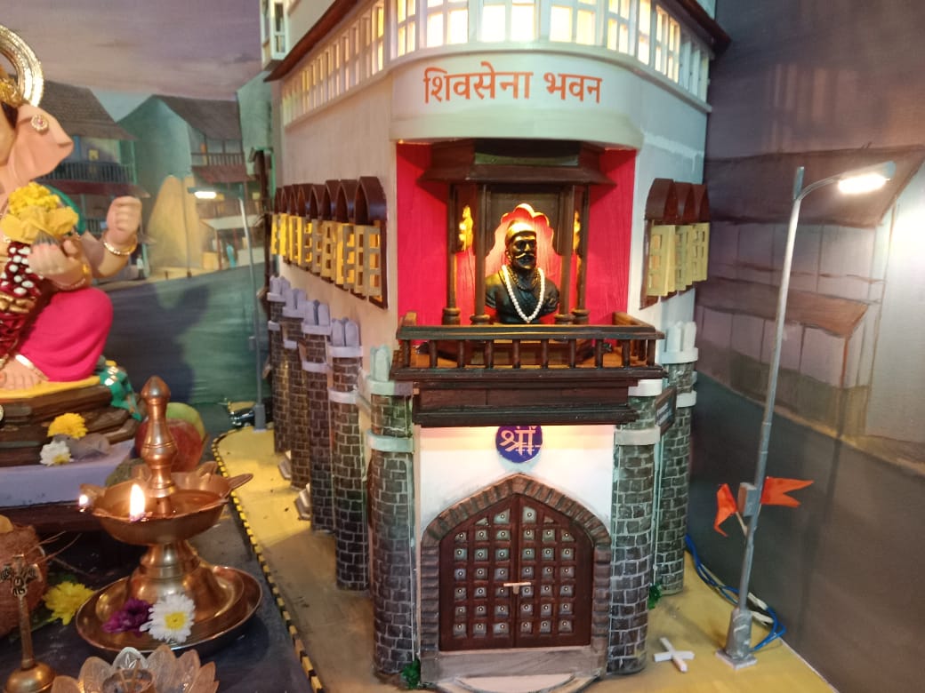 Shiv Sena Bhavan erected for Bappa decoration