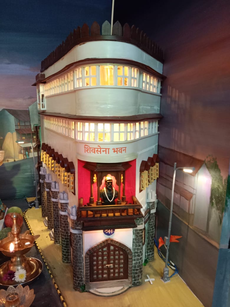 Shiv Sena Bhavan erected for Bappa decoration