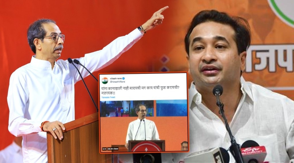 nitesh rane tweets video of shivsena chief uddhav thackeray