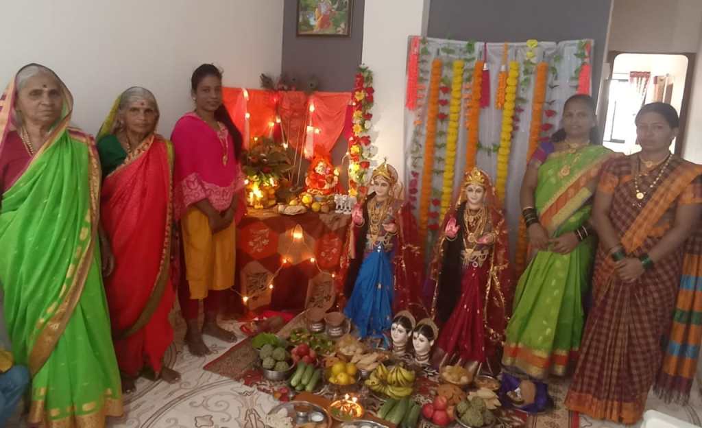 after the gouri poojan womens celebrated traditional folk songs