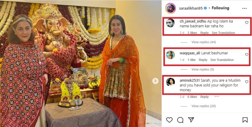 sara ali khan troll worship