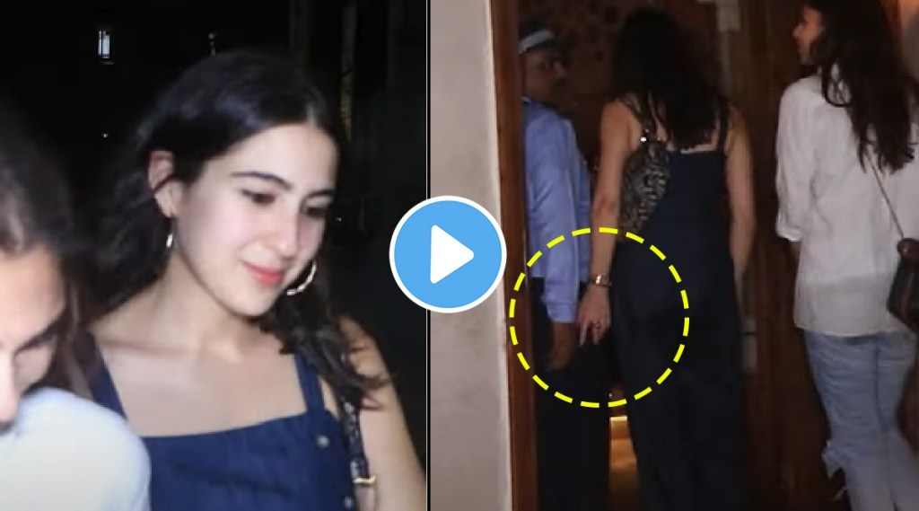 sara ali khan, sara ali khan viral video, sara ali khan drunk, sara ali khan video, sara ali khan touching security guard, सारा अली खान, सारा अली खान व्हिडीओ, सारा अली खान व्हायरल व्हिडीओ