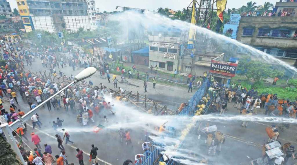 bjp s protest march in kolkata