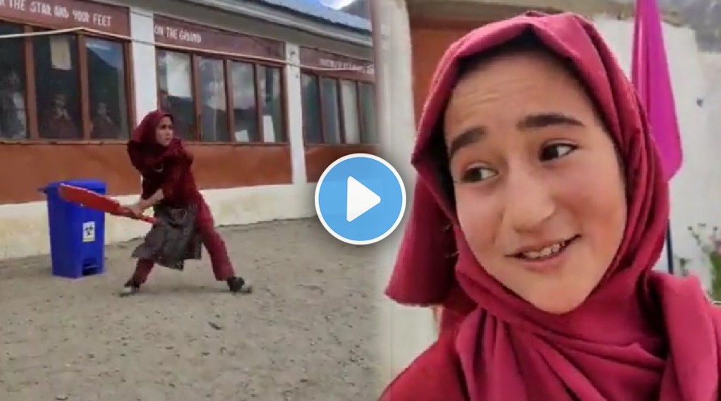 Class 6 Ladakh girl impresses netizens by her batting skills video goes viral