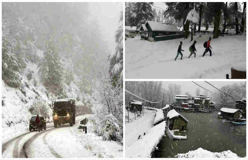 Kashmir First Snow Fall Beautiful Snow Pictures all over Gulmarg valley