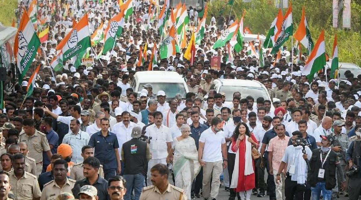 राहुल गांधी यांनी इंदिरा लंकेश यांना अलिंगन देऊन त्यांचे यात्रेत स्वागत केले. पदयात्रेदरम्यान ते इंदिरा यांचा हात पकडून चालत होते. गौरी लंकेश या कर्नाटकमधील होत्या.