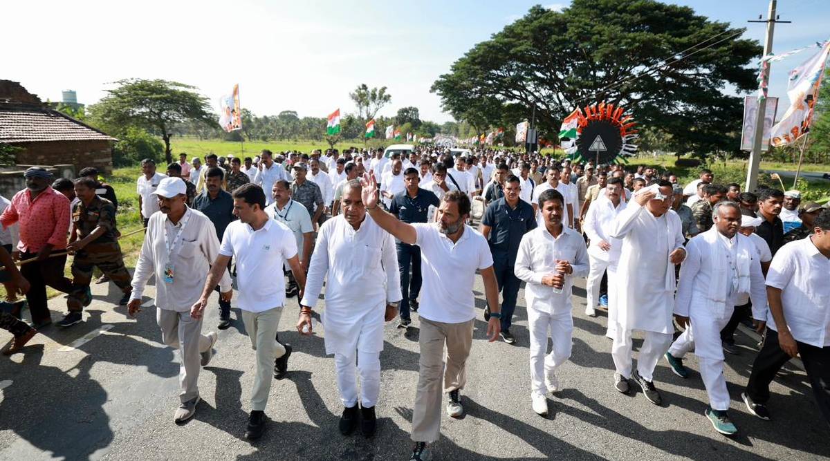 तामिळनाडू, केरळ आणि आता कर्नाटकात पोहचलेल्या 'भारत जोडो यात्रे'ला एक महिन्याचा कालावधी पूर्ण झाला आहे.