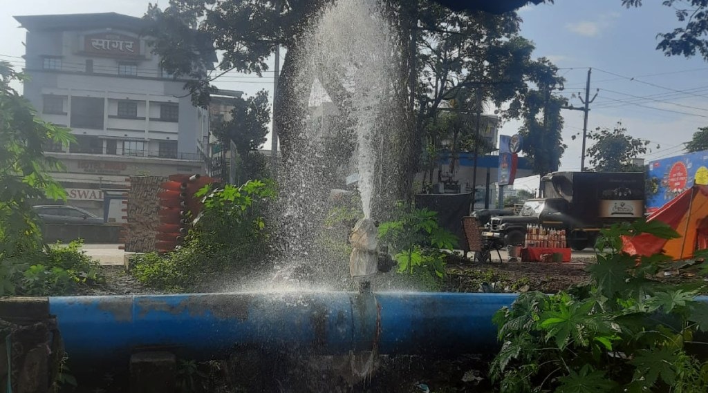 Water pipeline burst in Shilphata road