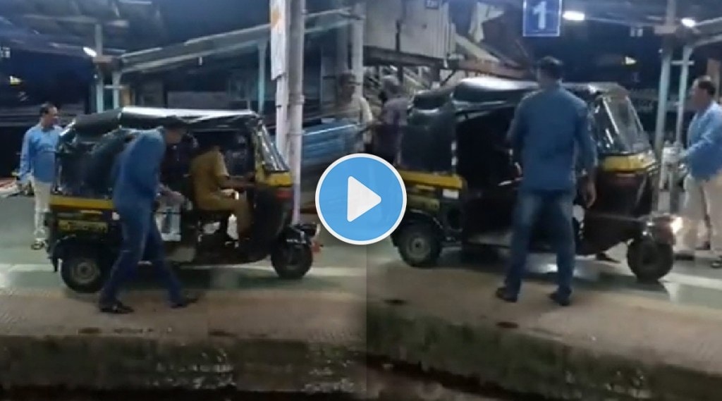 Auto rickshaw on the platform of kurla railway station