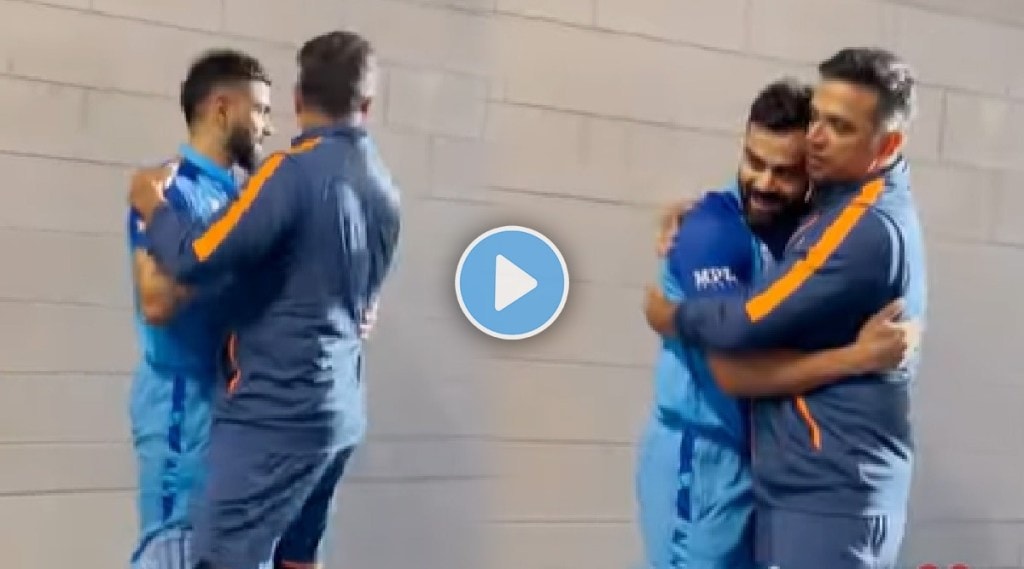 Watch Rahul Dravid hugs Virat Kohli after his knock against Pakistan inT20 World Cup 2022