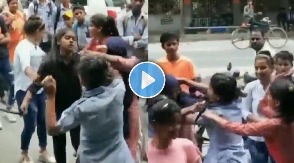 girl fight on road