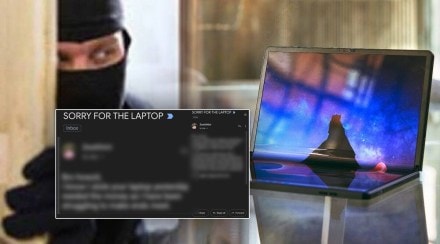 Thief sent email after stealing the laptop