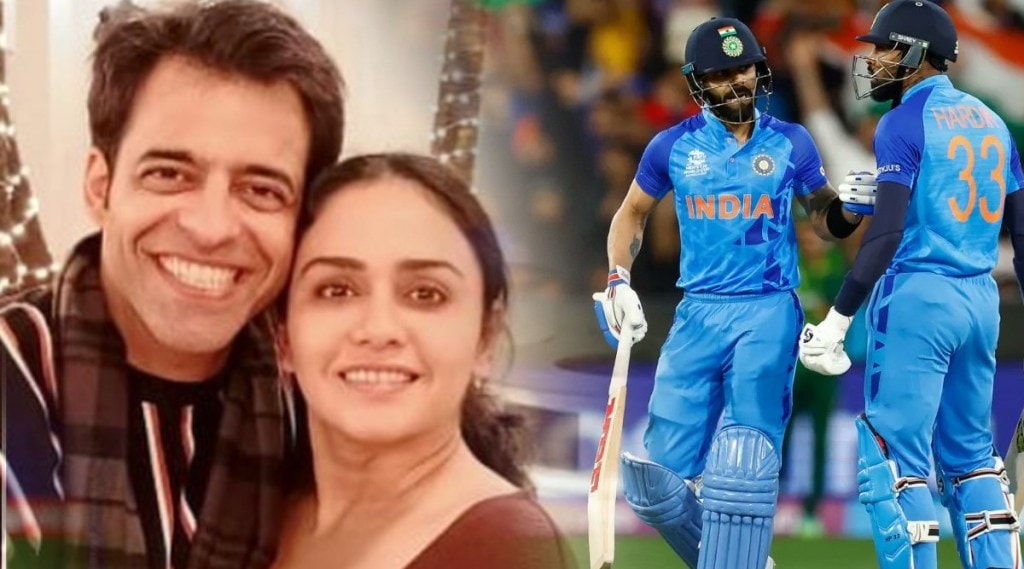 amruta khanvikar, himanshu malhotra, india pakistan match, amruta khanvikar husband, himanshu malhotra cry, अमृता खानविलकर, हिमांशू मल्होत्रा, अमृता खानविलकर पती, भारत पाकिस्तान सामना