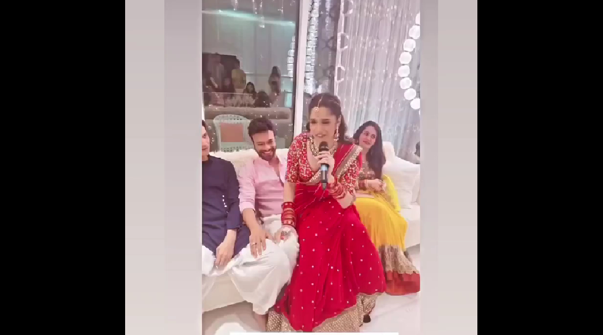 ankita lokhande vicky jain first karva chauth