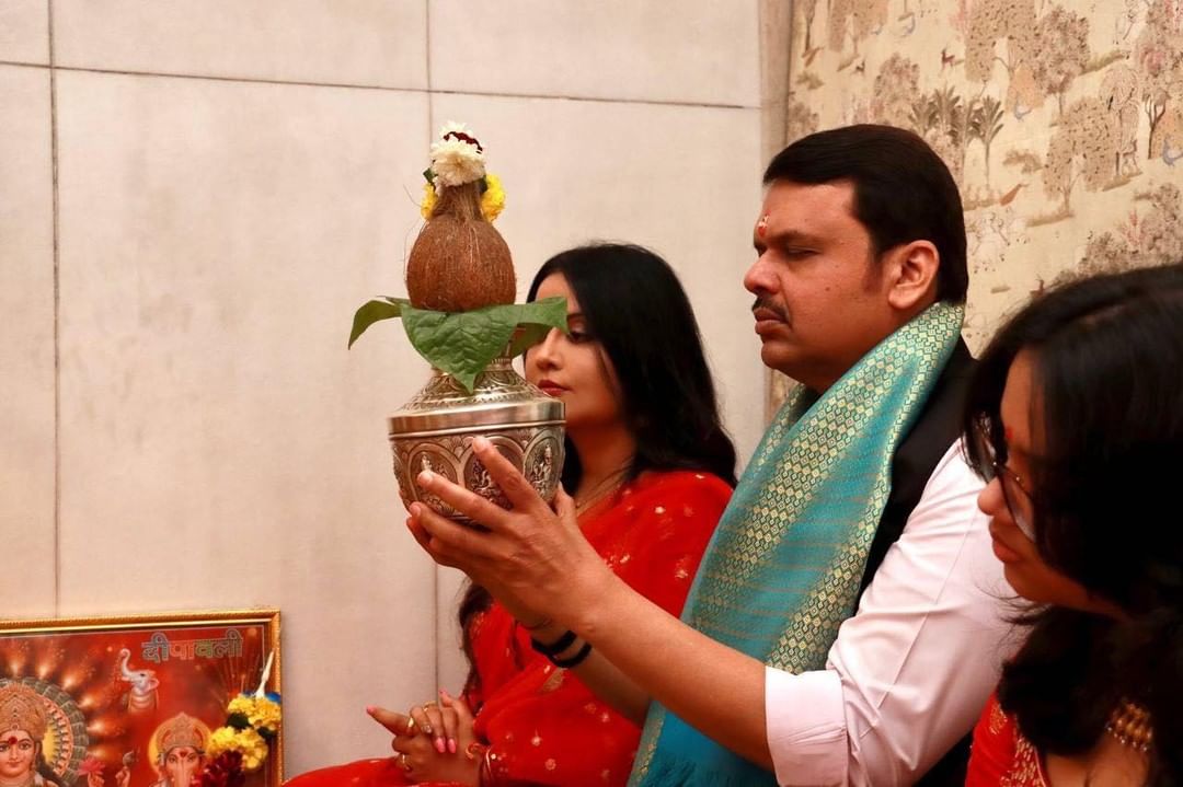 deputy cm devendra fadnavis amruta fadnavis diwali celebration 