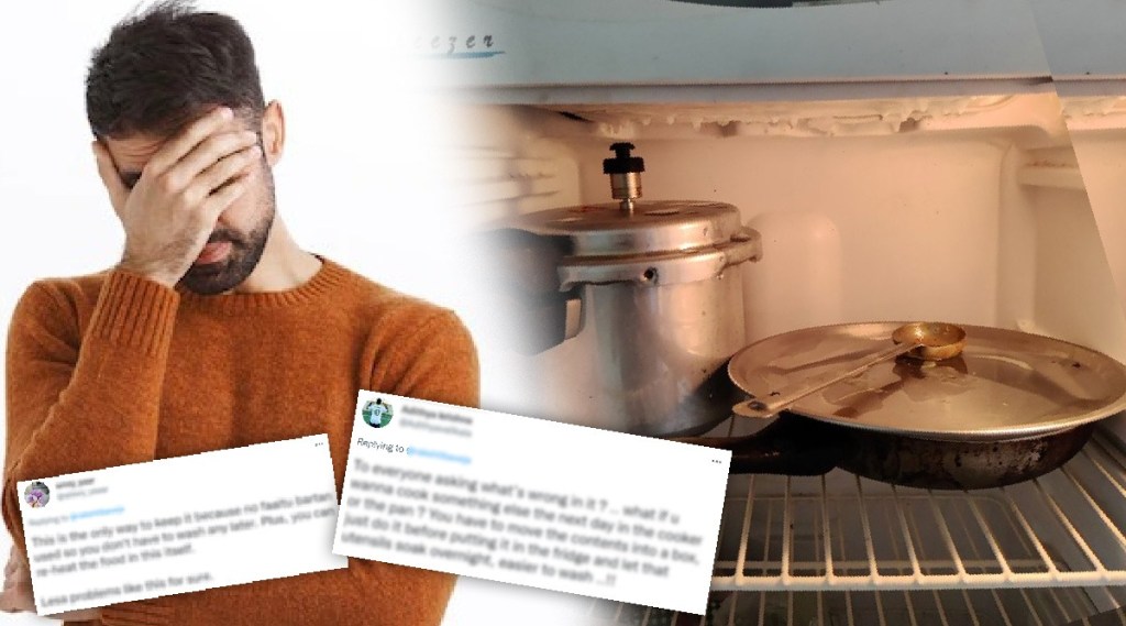 flatemate kept pressure cooker inside fridge viral photo