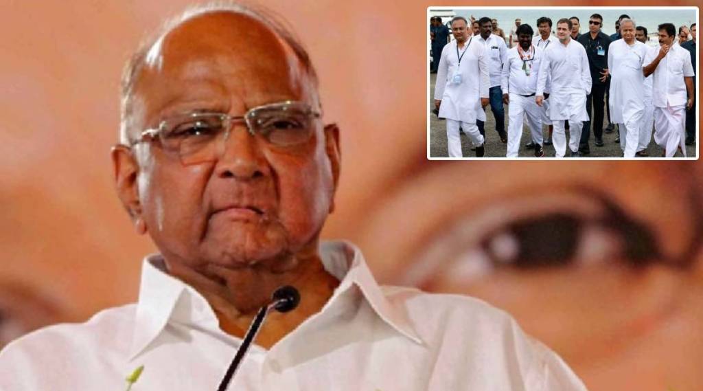 sharad pawar and Rahulagandhi bharat jodo