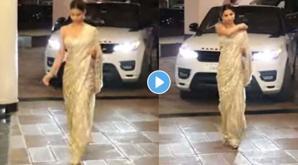 suhana khan shimmery saree