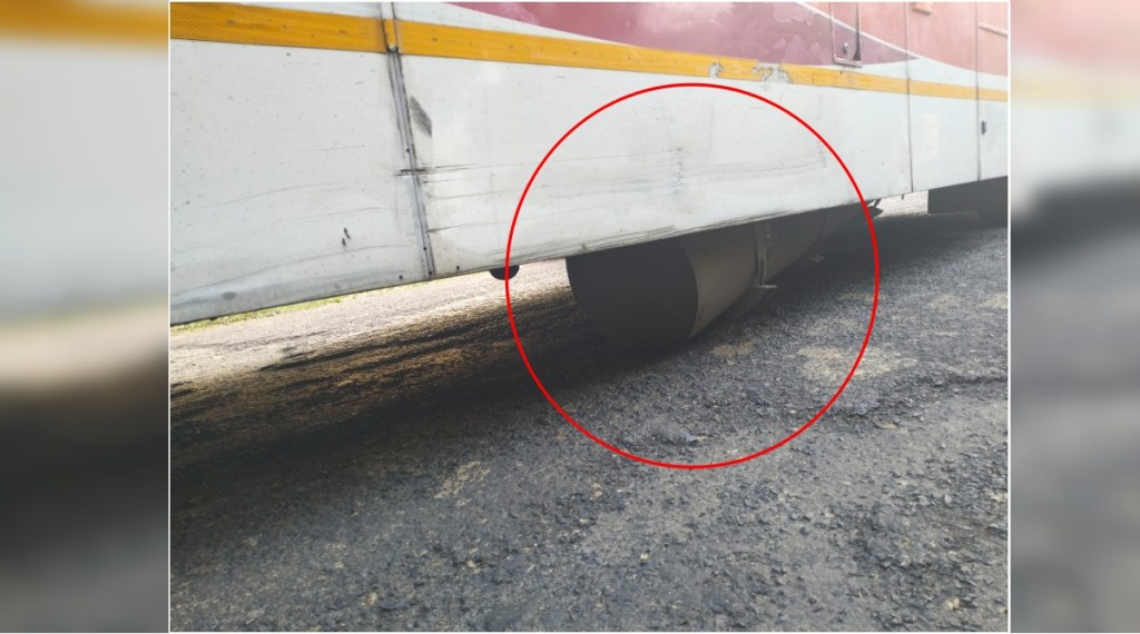 The diesel tank of Shivashahi bus was escaped which was going from Yavatmal to Amravati