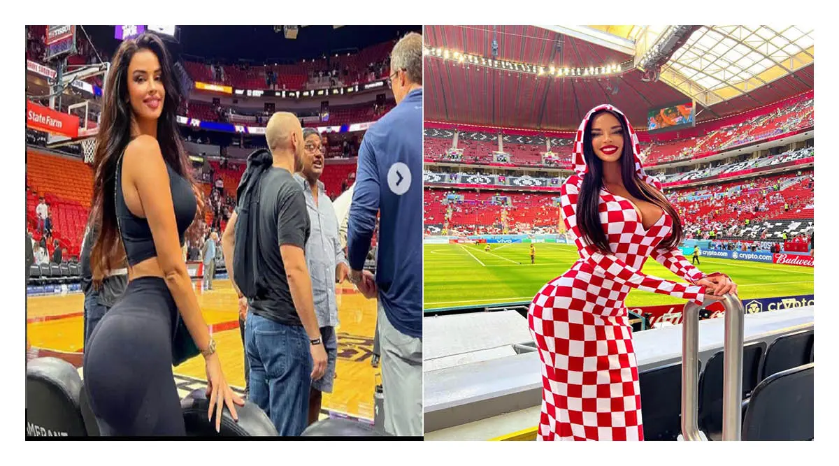 Model Ivana Knoll went to the Al-Bayt stadium for Croatia's first match against Morocco wearing an offensive dress