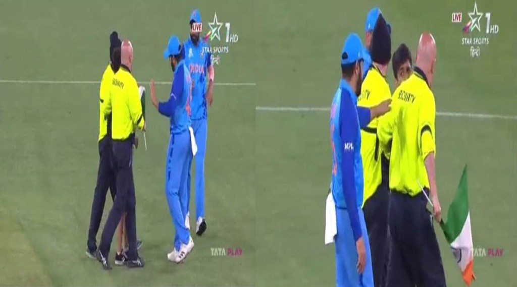 In T20 world cup IND vs ZIM liberal Rohit! This request was made for a fan who suddenly entered the field, see the video