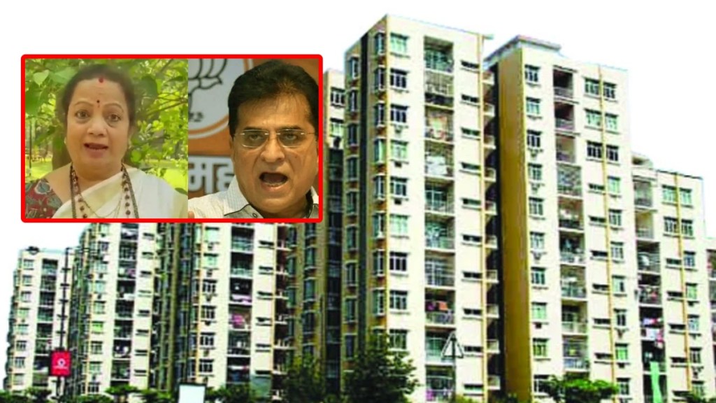 kirit somaiyya kishori pednekar will take over four flats in sra building in worli mumbai