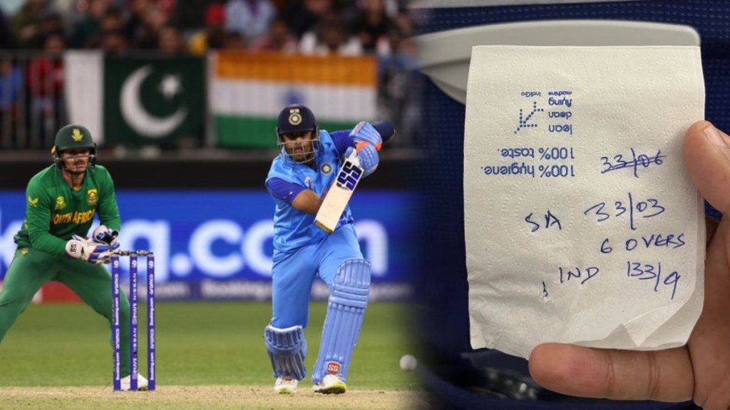 IndiGo pilot wrote cricket score on a tissue paper for a passenger onboard