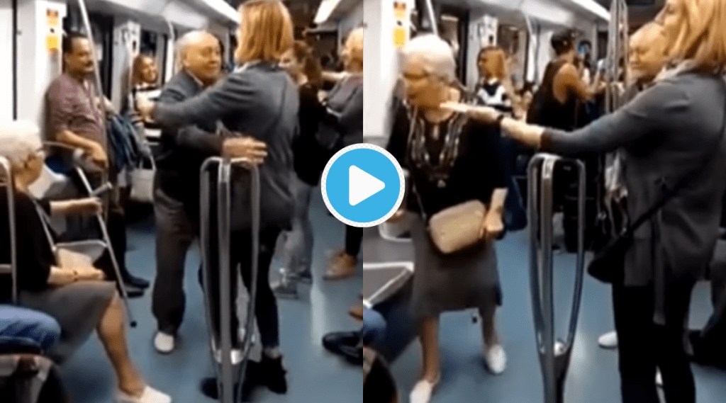 Video Old Couple Man Dances With Other Girl In front of Wife after Refusing Pulling Tshirt Viral Love Story