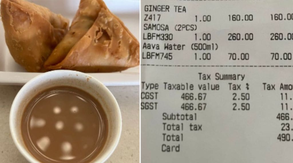 Mumbai international airport food bill viral news