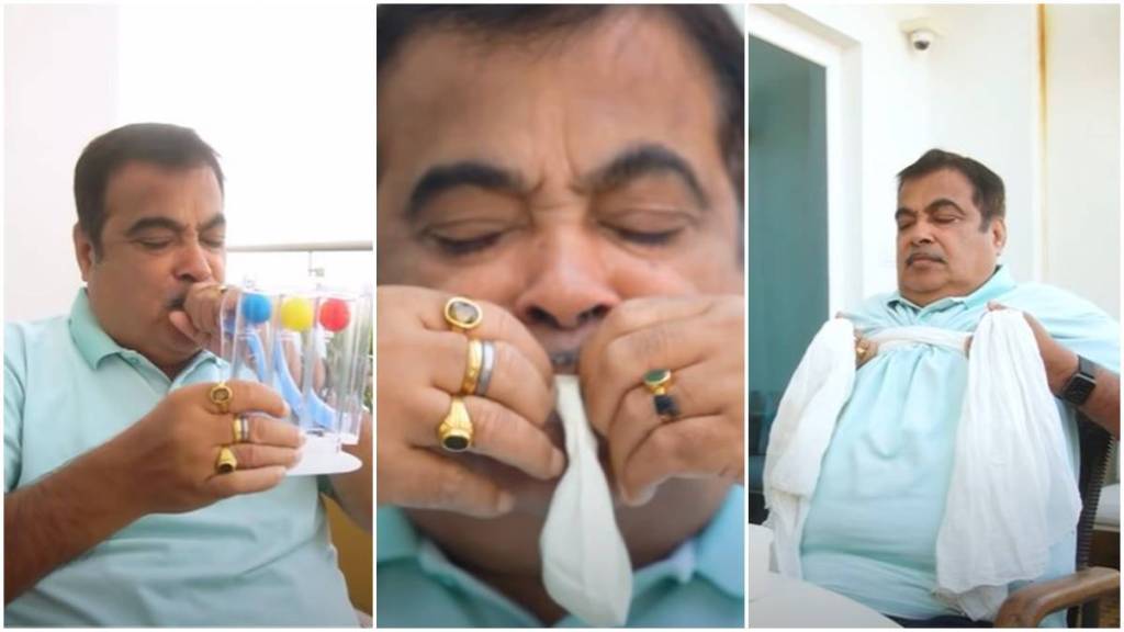 Nitin Gadkari Loose 56 Kgs Controlled Breathing and Asthma Simple Exercise Routine in 10 mins