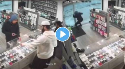 Viral video theif tries to steal smartphone From Shop fails miserably know the reason