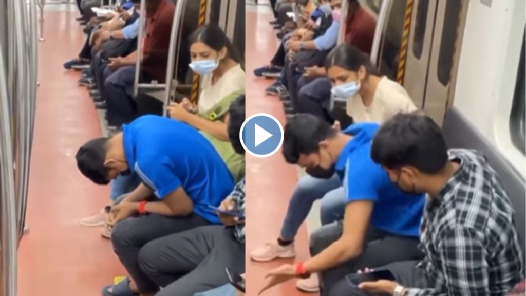 Man was sleeping in metro