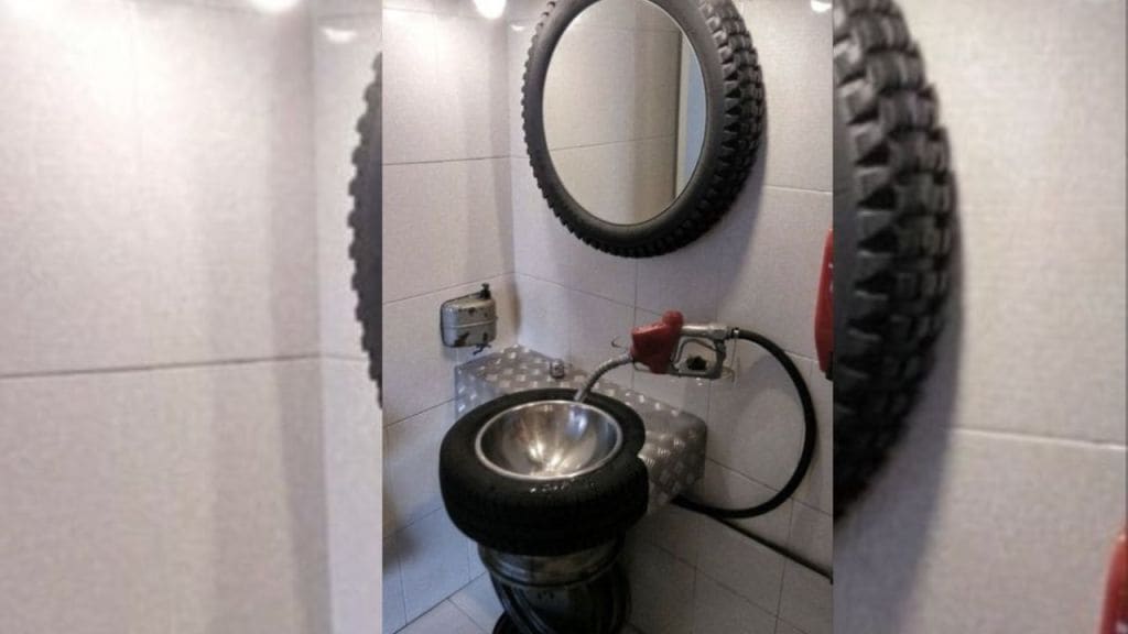 Innovative reuse of tyres as washbasins