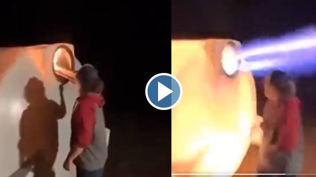 Burning wood in tank Viral video