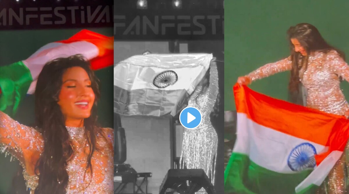 Nora Fatehi Waves Indian Nation Flag In Fifa World Cup 2022 Fanfest