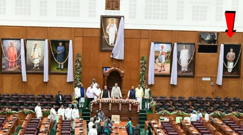 portrait of Savarkar Vidhan Soudha in Belagavi