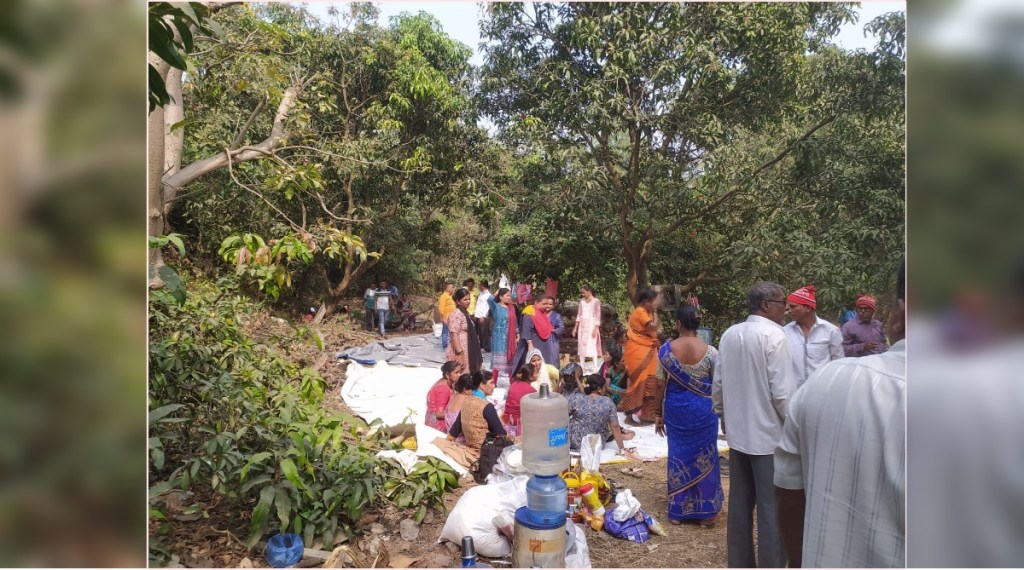 Displaced JNPT Hanuman Koliwada villagers are protesting to take control of their native village