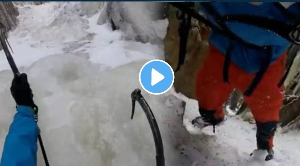 Viral Video Trekker loses his grip while trekking in snowy region watch what happens next