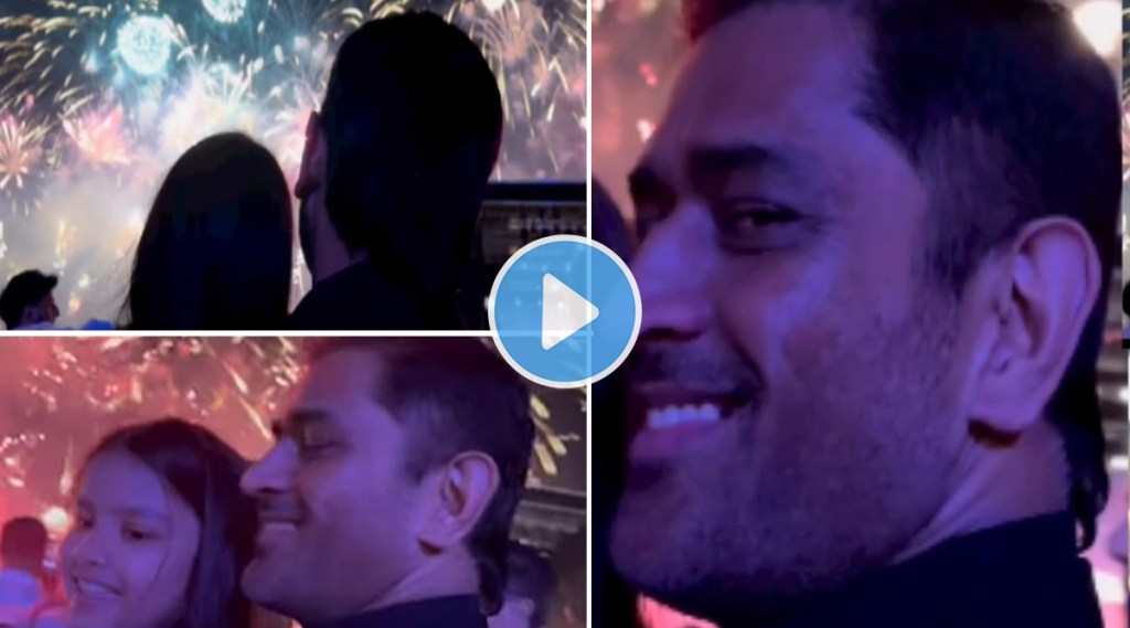 MS Dhoni celebrates New Year 2023 with family in sparkling Dubai Ex-captain seen with daughter watch amazing video