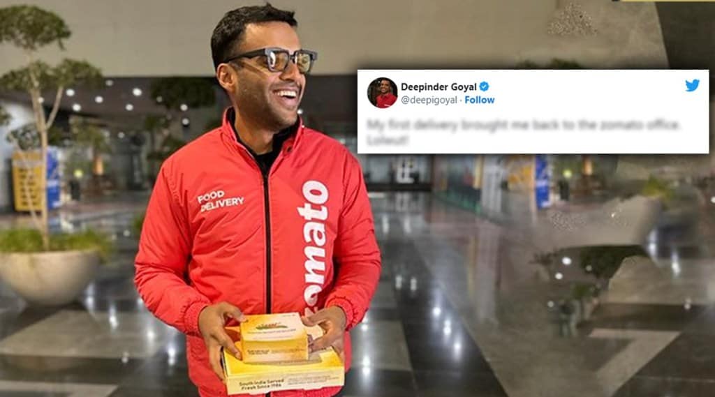 zomato ceo deepinder goyal turns food delivery boy