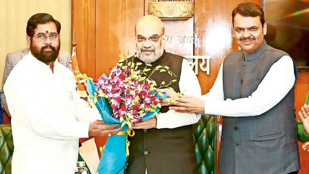 cm eknath shinde dcm devendra fadnavis meet amit shah